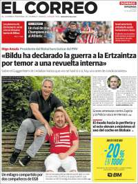 Portada de El Correo - Guipuzcoa (España)