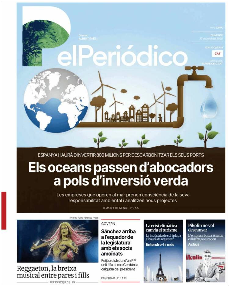Portada de El Periódico de Catalunya (Espagne)