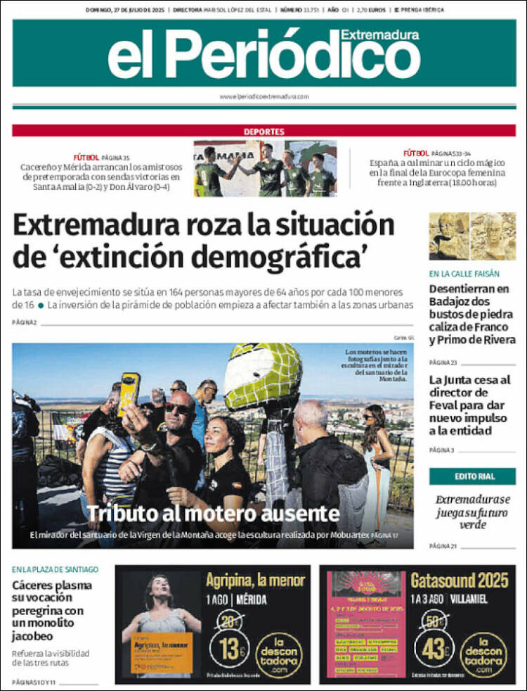 Portada de El Periódico de Extremadura (Spain)