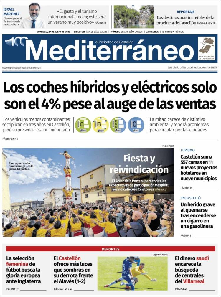 Portada de El Periódico Mediterraneo (Espagne)