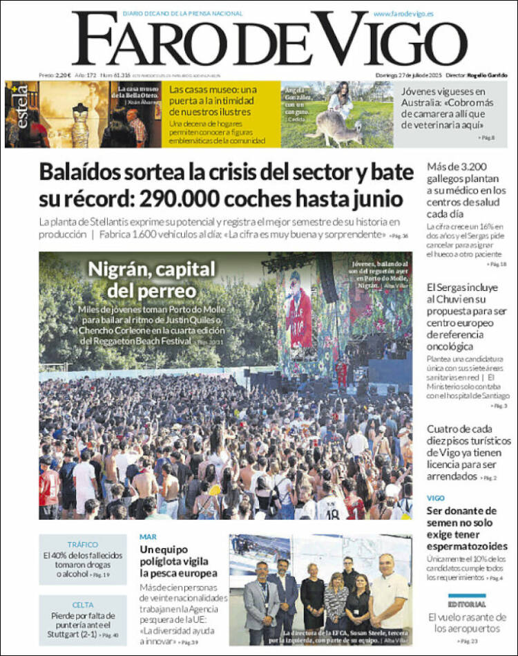 Portada de Faro de Vigo (Espagne)