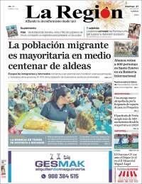 Portada de La Región de Ourense (España)