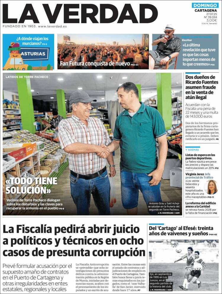 Portada de La Verdad de Cartagena (Spain)