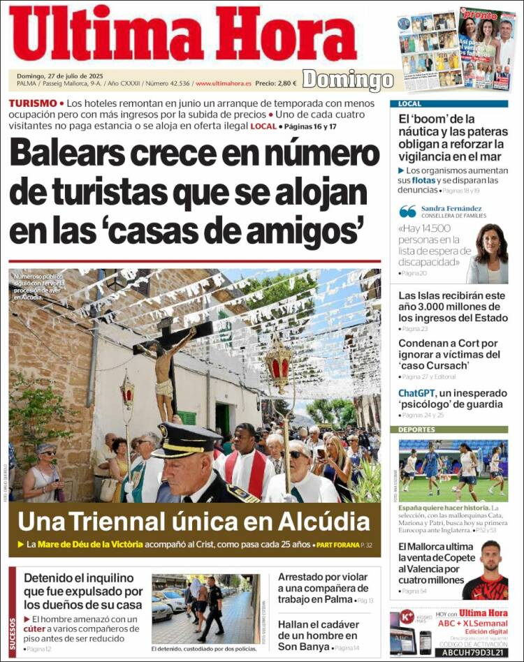 Portada de Última Hora (Spain)