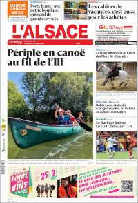 Portada de Journal L'Alsace (Francia)