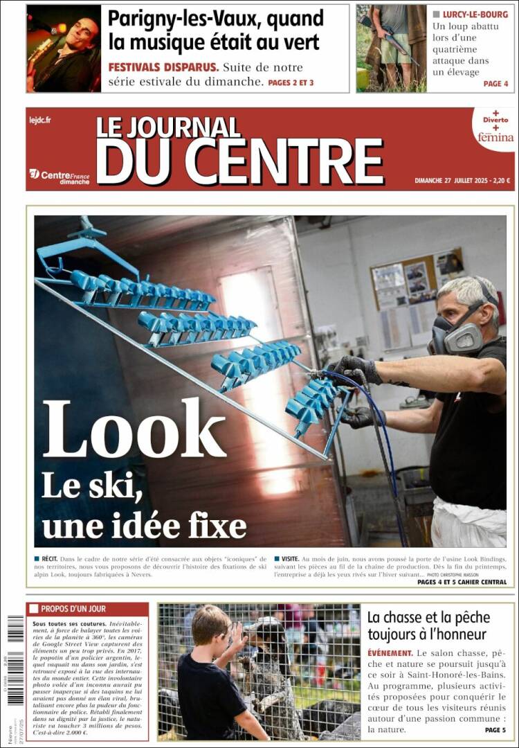 Portada de Le Journal du Centre (Francia)