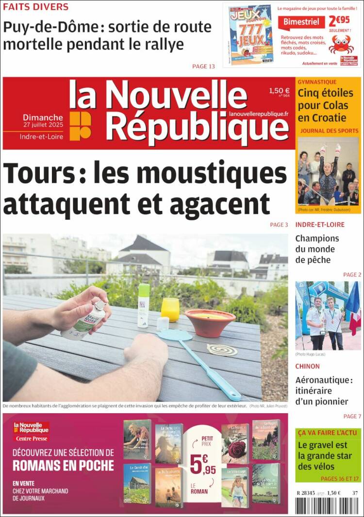 Portada de La Nouvelle Republique (Francia)