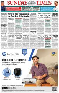 Portada de The Times of India (India)