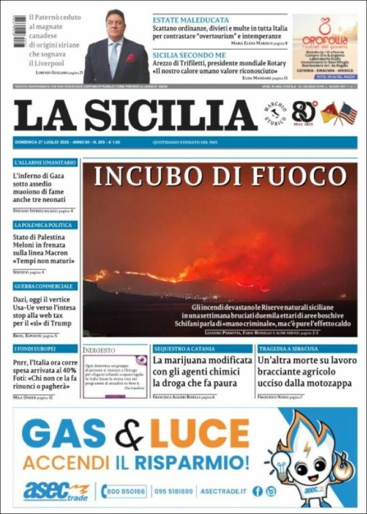 Portada de La Sicilia (Italie)
