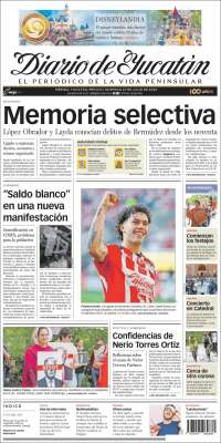 Portada de Diario de Yucatán (México)