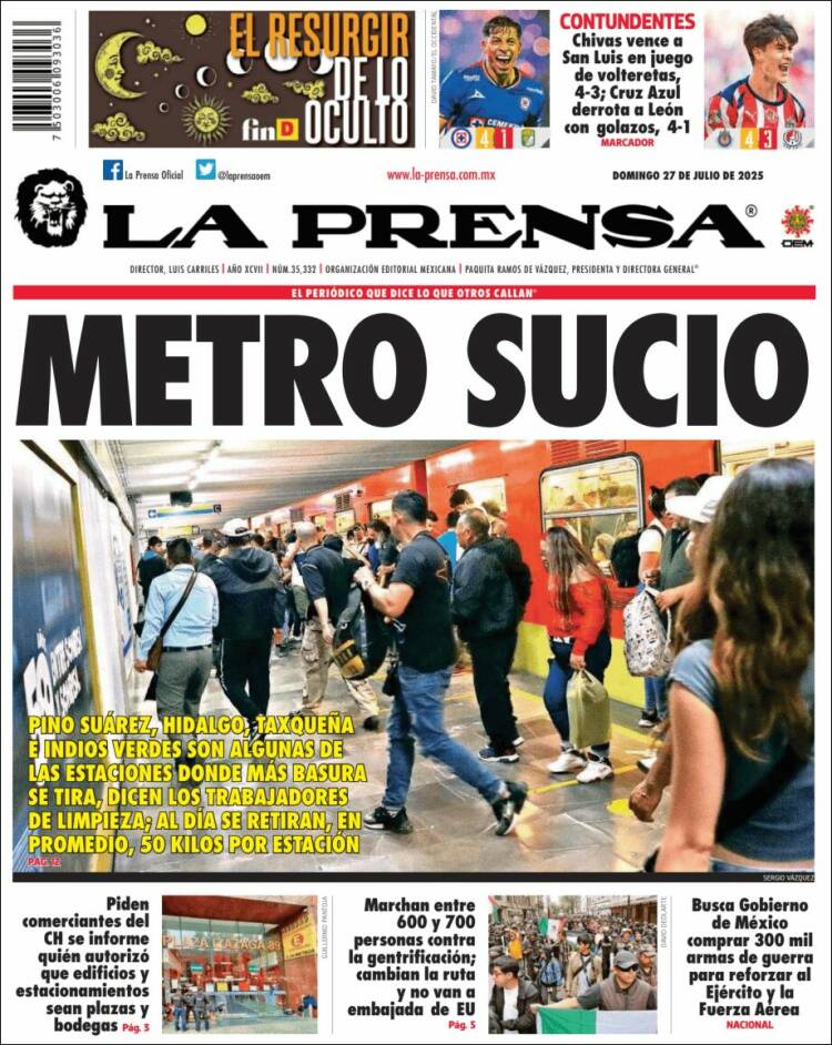Portada de La Prensa (México)