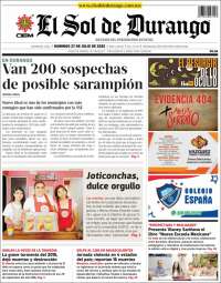 Portada de El Sol de Durango (Mexico)
