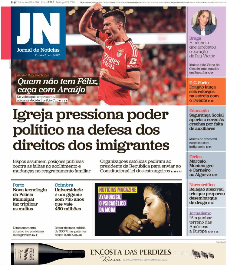 Portada de Jornal de Notícias (Portugal)