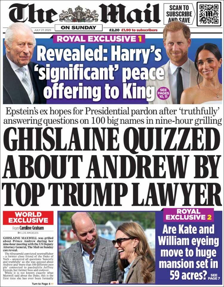 Portada de Daily Mail (Royaume-Uni)