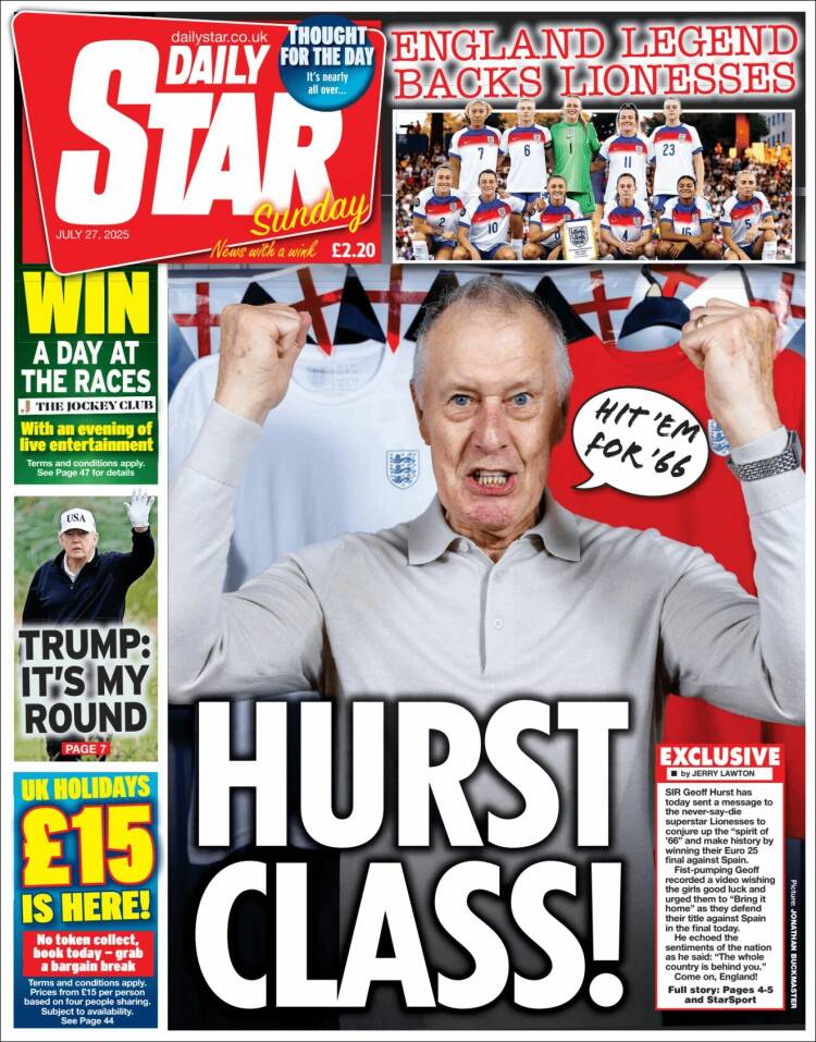 Portada de Daily Star (Royaume-Uni)