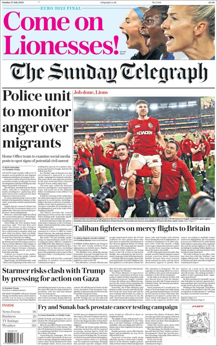 Portada de Daily Telegraph (United Kingdom)