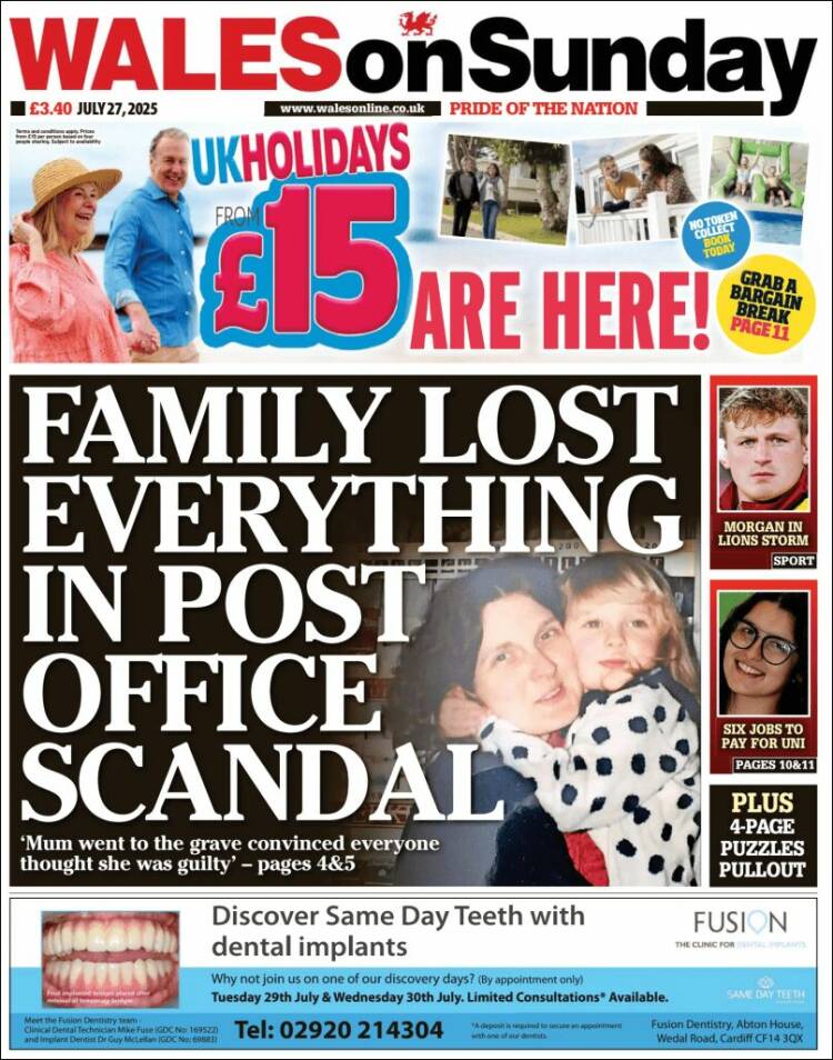 Portada de Western Mail (United Kingdom)