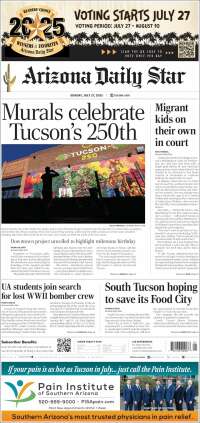 Portada de Arizona Daily Star (USA)