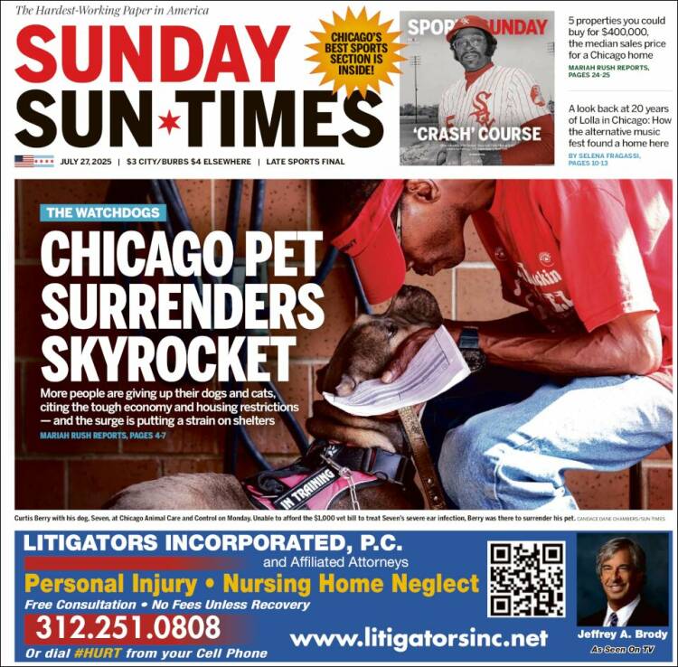 Portada de Chicago Sun-Times (USA)