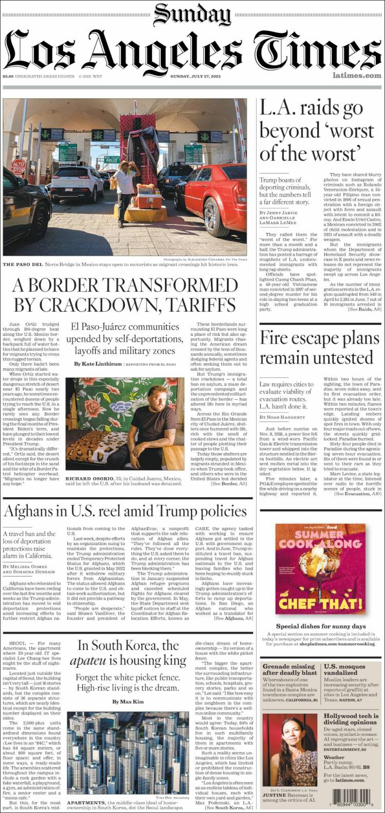 Portada de Los Angeles Times (USA)
