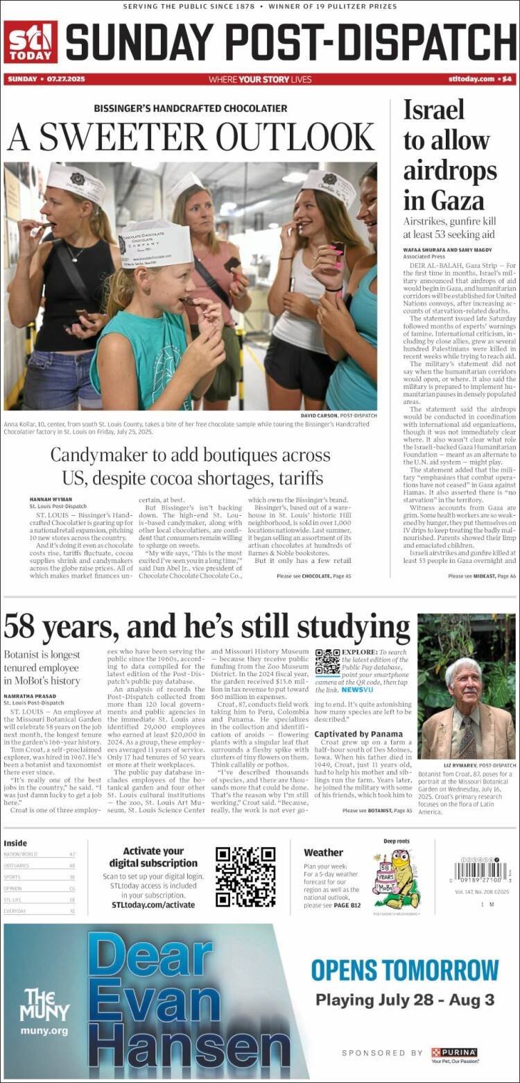Portada de St. Louis Post-Dispatch (USA)