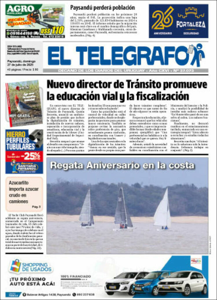 Portada de El Telégrafo (Uruguay)