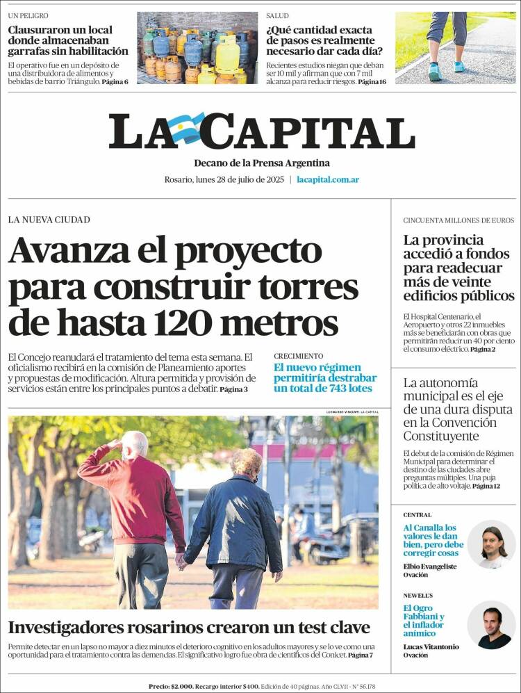 Portada de La Capital - Rosario (Argentina)