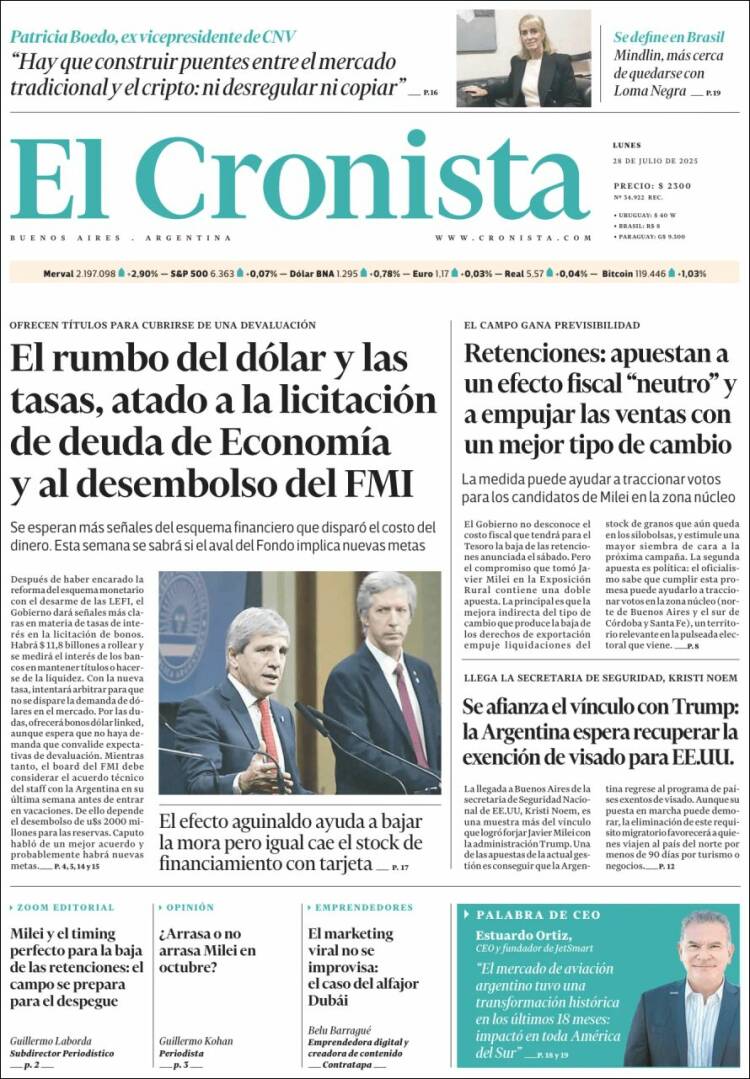 Portada de El Cronista Comercial (Argentina)