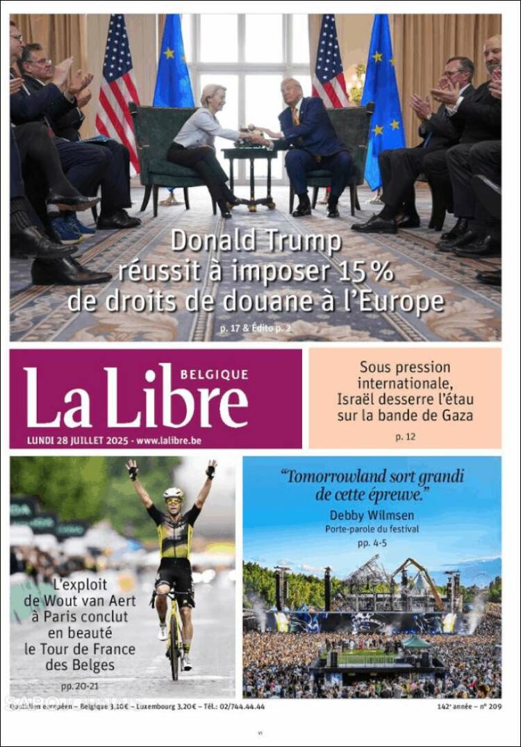 Portada de La Libre.be (Belgium)