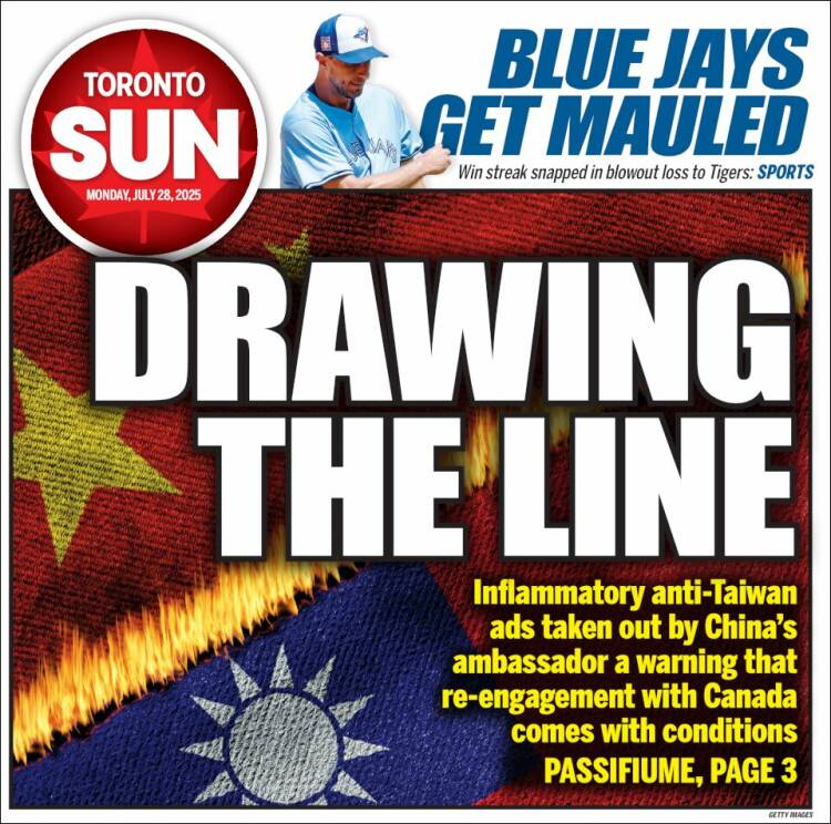 Portada de The Toronto Sun (Canada)