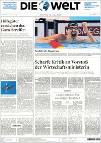 Portada de Die Welt (Alemania)
