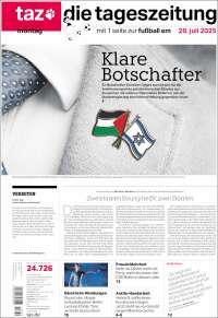 Portada de Die Tageszeitung (Alemania)