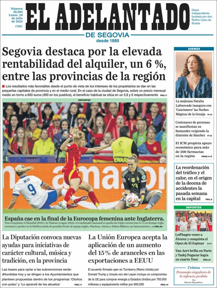 Portada de El Adelantado de Segovia (España)