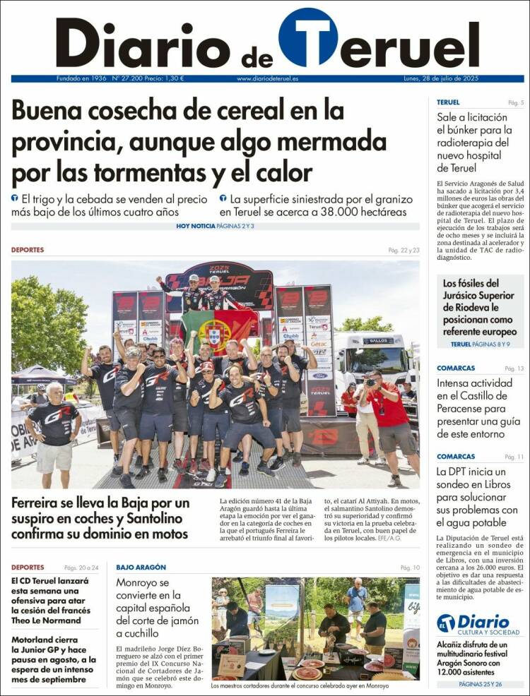 Portada de Diario de Teruel (Spain)