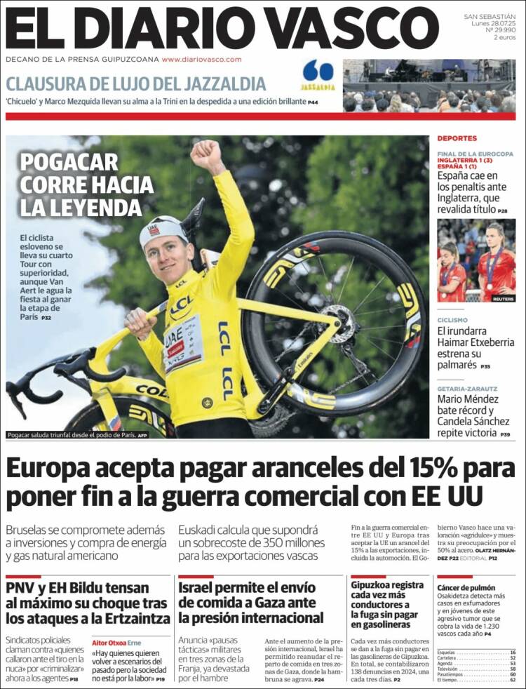 Portada de Diario Vasco (España)