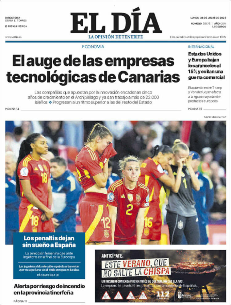 Portada de El Día (España)