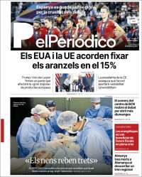 Portada de El Periódico de Catalunya (España)