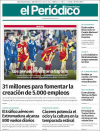Portada de El Periódico de Extremadura (España)