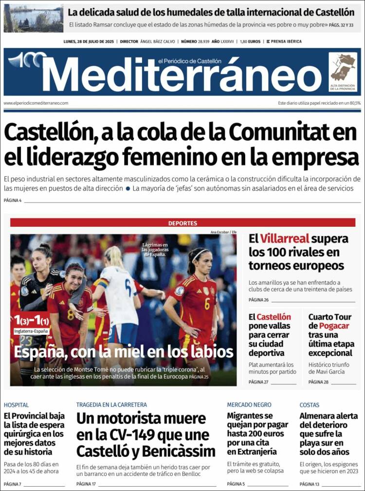 Portada de El Periódico Mediterraneo (Espagne)