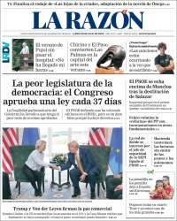 Portada de La Razón (España)