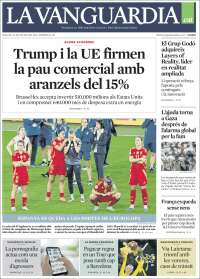 Portada de La Vanguardia (España)