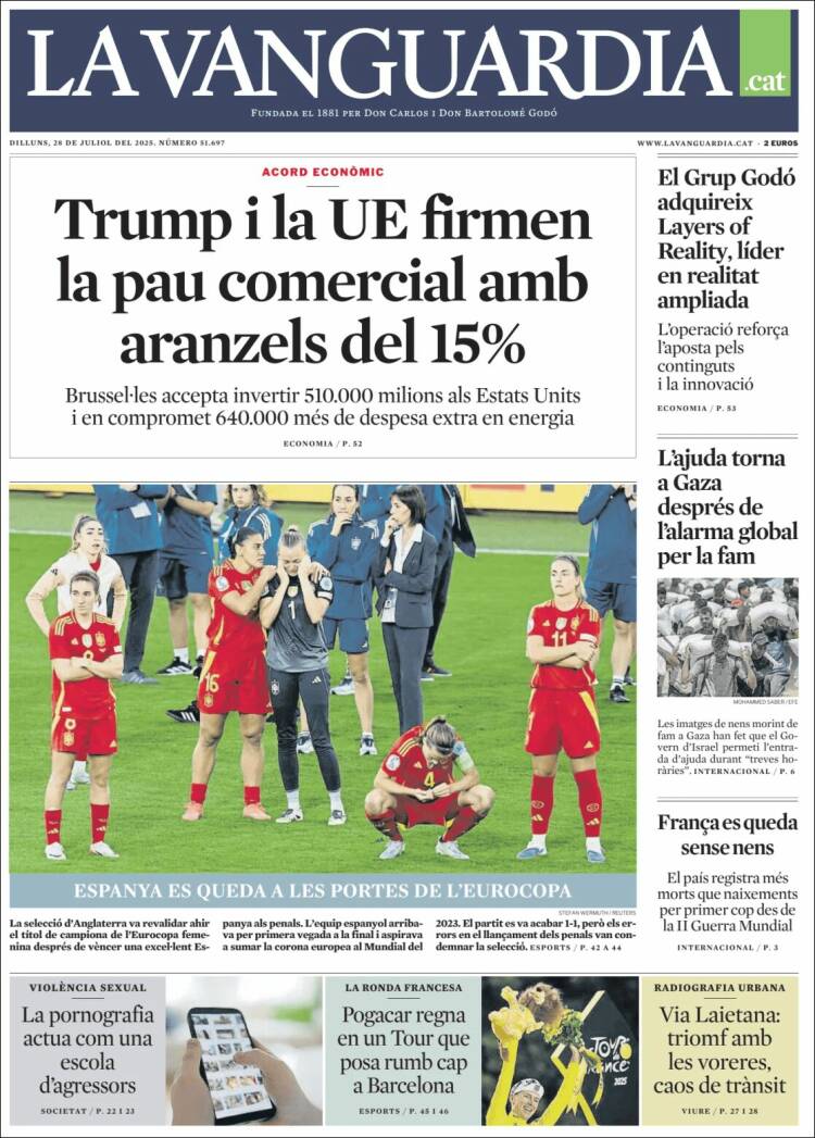 Portada de La Vanguardia (España)
