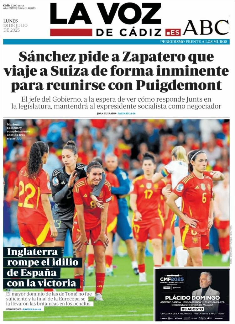 Portada de La Voz de Cádiz (Spain)