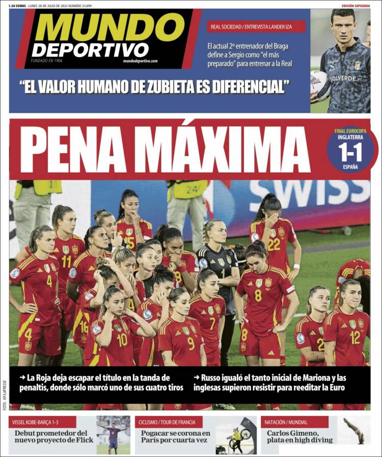 Portada de Mundo Deportivo Gipuzkoa (Spain)