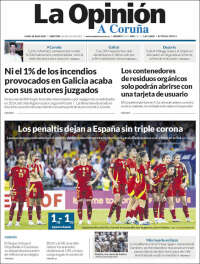 Portada de La Opinión de A Coruña (España)