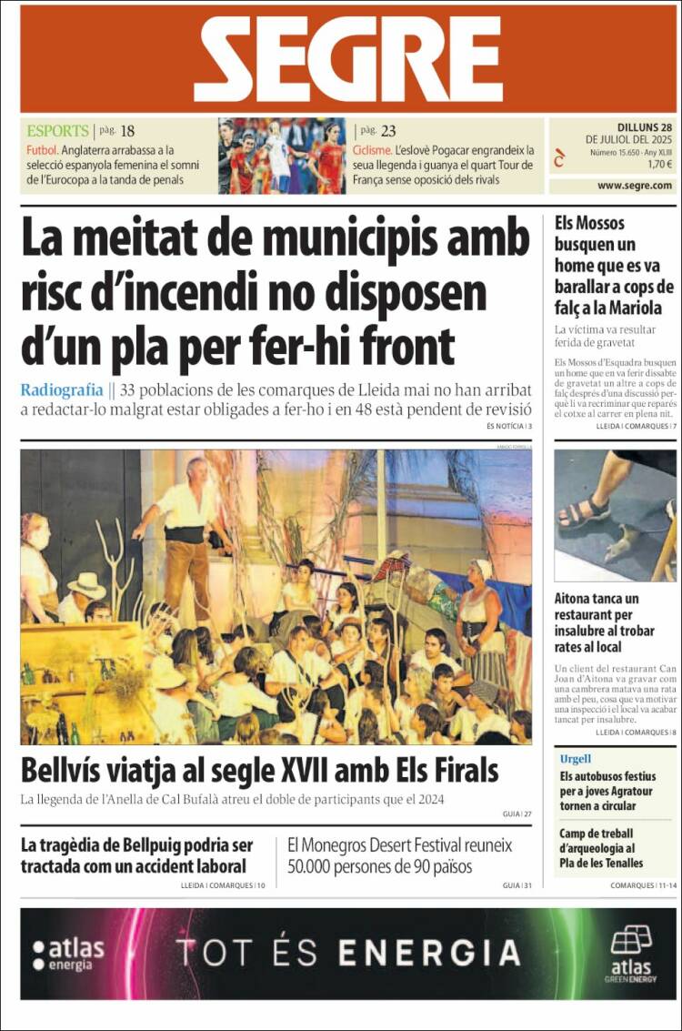Portada de Segre (Spain)