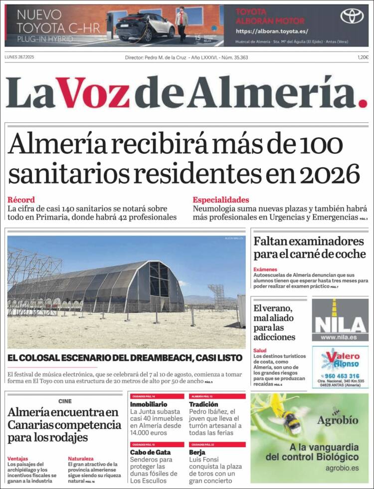 Portada de La Voz de Almería (Spain)
