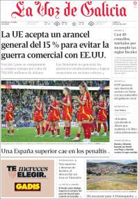 Portada de La Voz de Galicia (España)