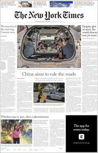 Portada de International New York Times (Europa)