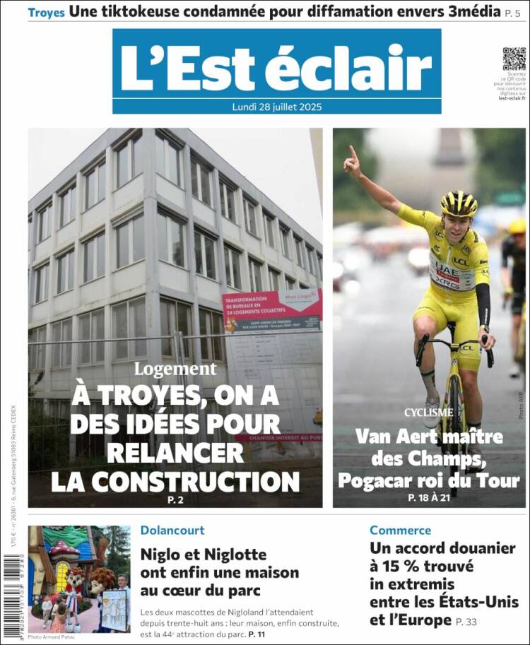 Portada de L'Est Eclair (France)